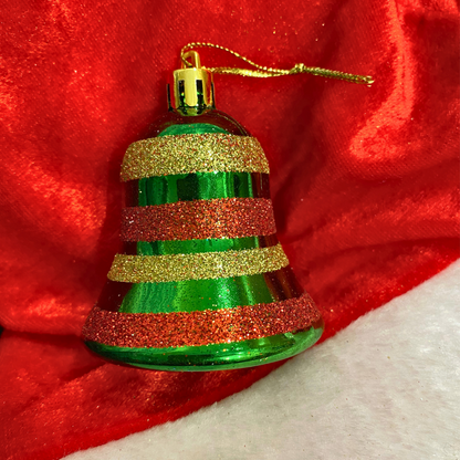 Multicolor Glitter Bells - 2PC