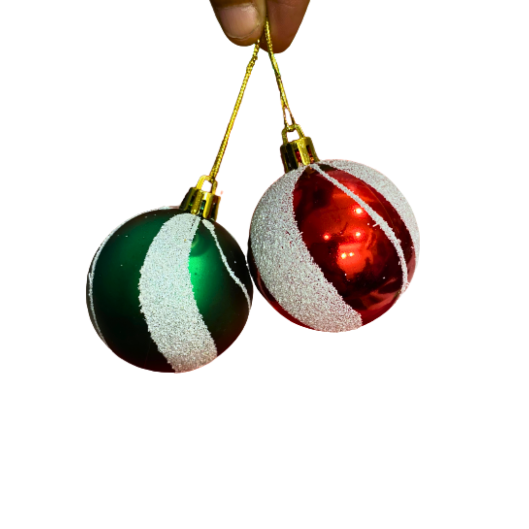 Festive Chrsitmas New York Balls Tree Hanging - 2PC