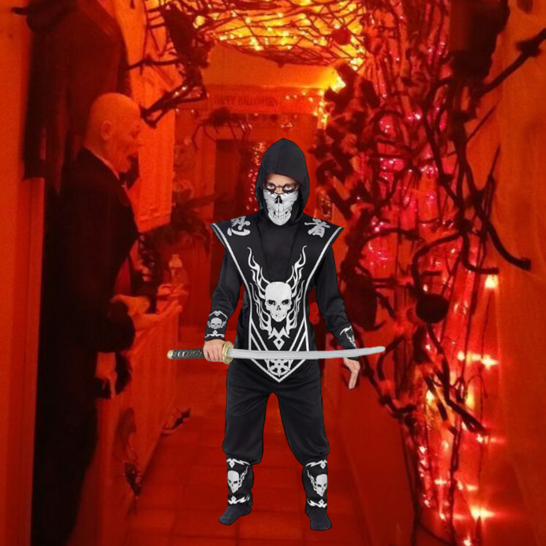 Ninja Fighter Ghost Costume - Size M - Age 7 to 9