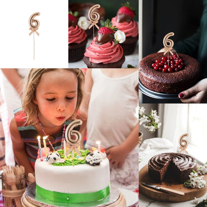 Numerical 6 Cake Topper Rose Gold-1PC