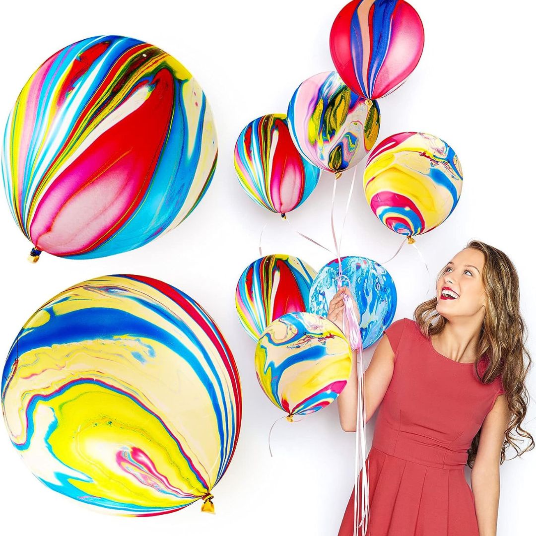 12" Marble Print  Multicolor Balloon