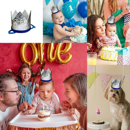 Kids Crown Silver Cap w/Pull Elastic &amp; Customisable