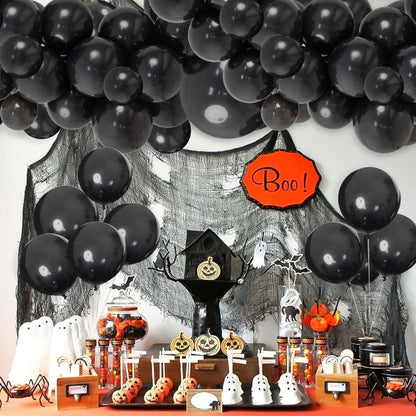 Metallic Black Latex Balloons-10 PC