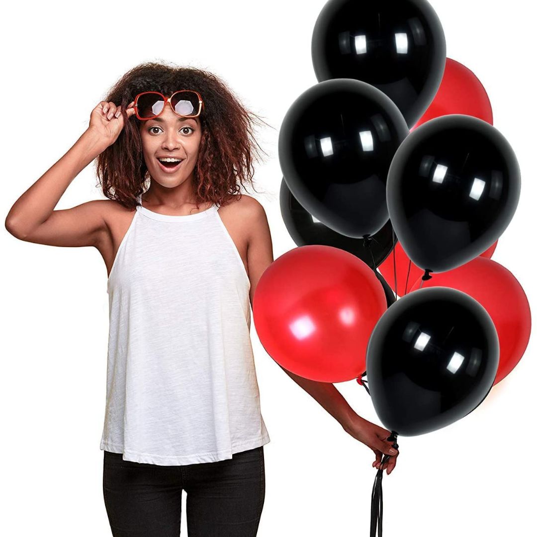 8" Black Latex Balloon - 50ct