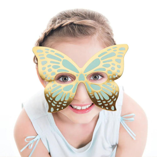 Shimmery Metallic Butterfly Paper Mask - 8PC