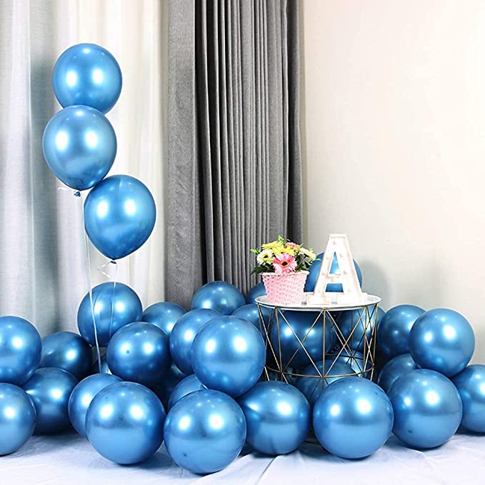 5" Chrome Blue Balloon - 100PC