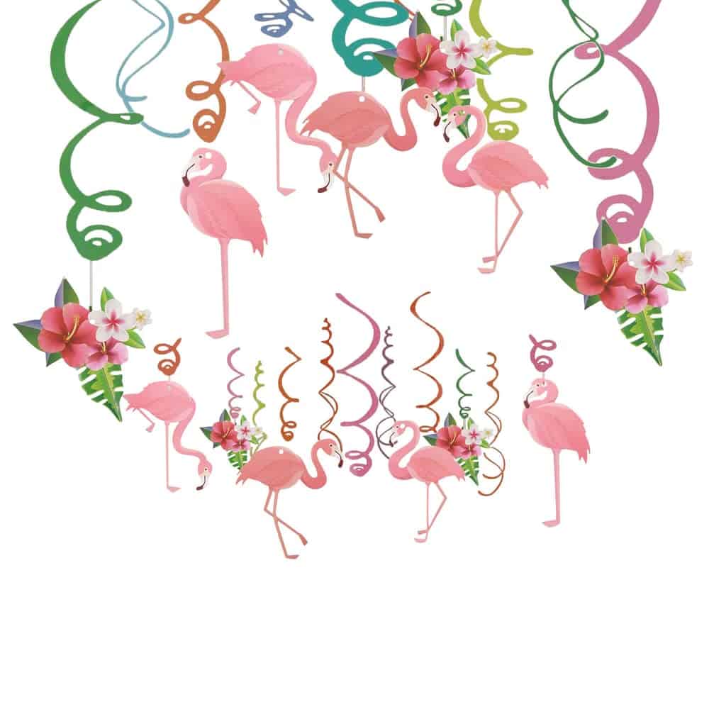 Flamingo Swirl Decoration - 12PC