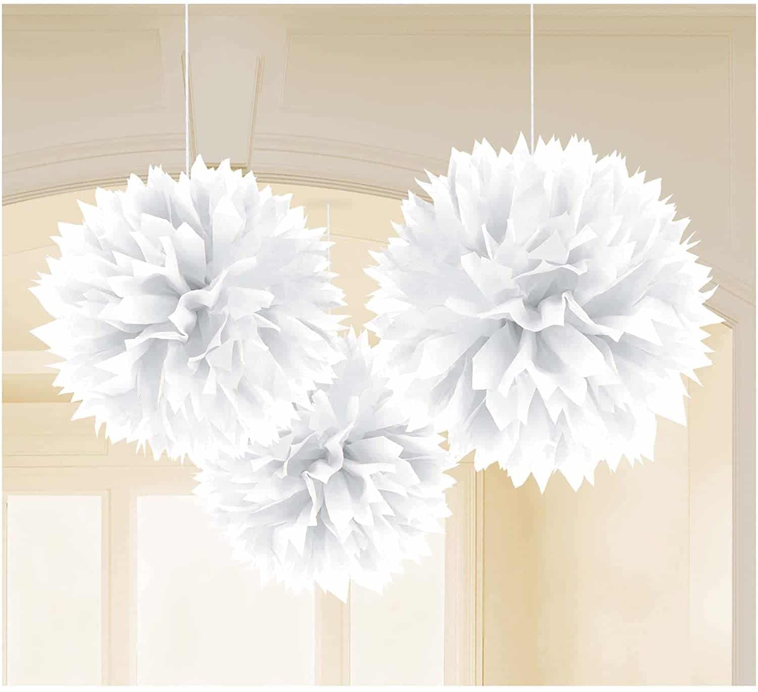 White Fluffy Decoration 12" - 1PC