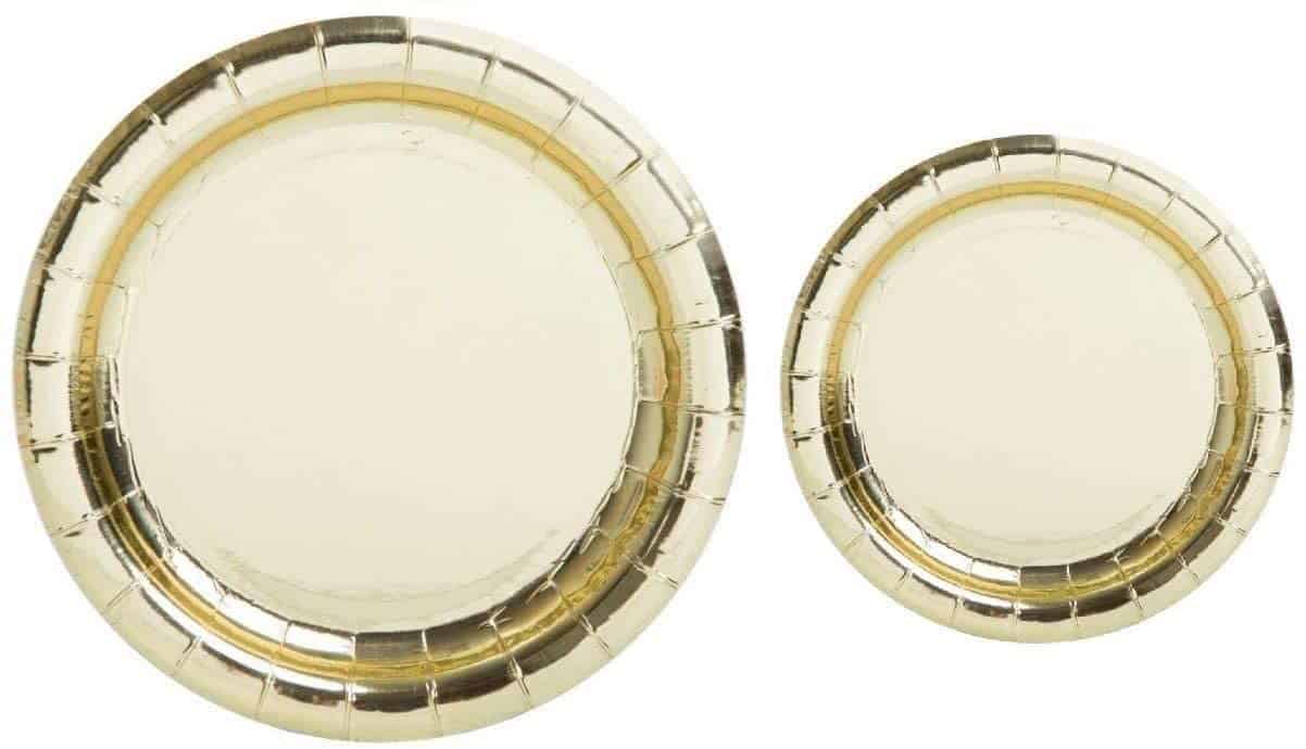 Wanna Party 7 "Gold Metallic Paper Plates - 10PC