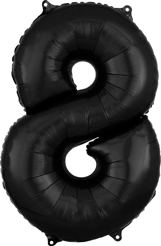 Large Shape No.8 Black Balloon 26" - L26