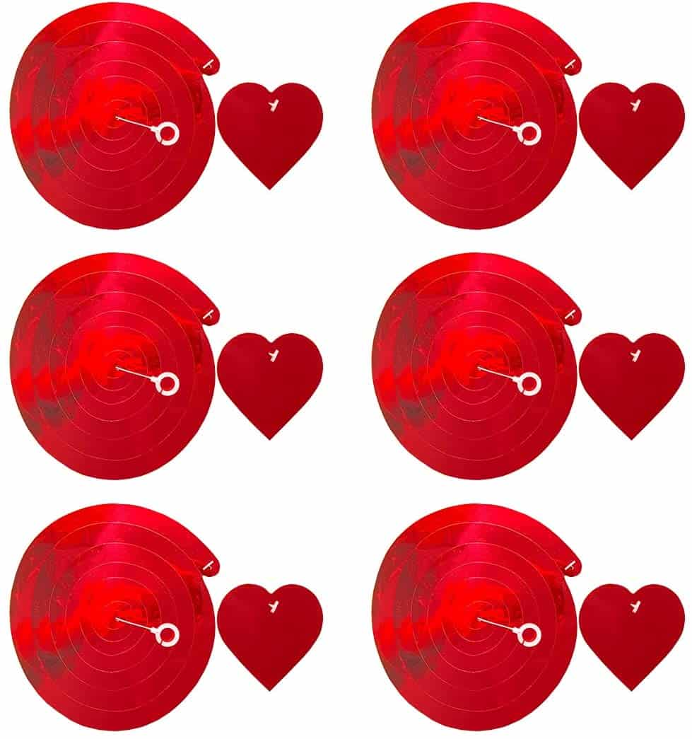 Red Heart Swirl Decoration - 12PC