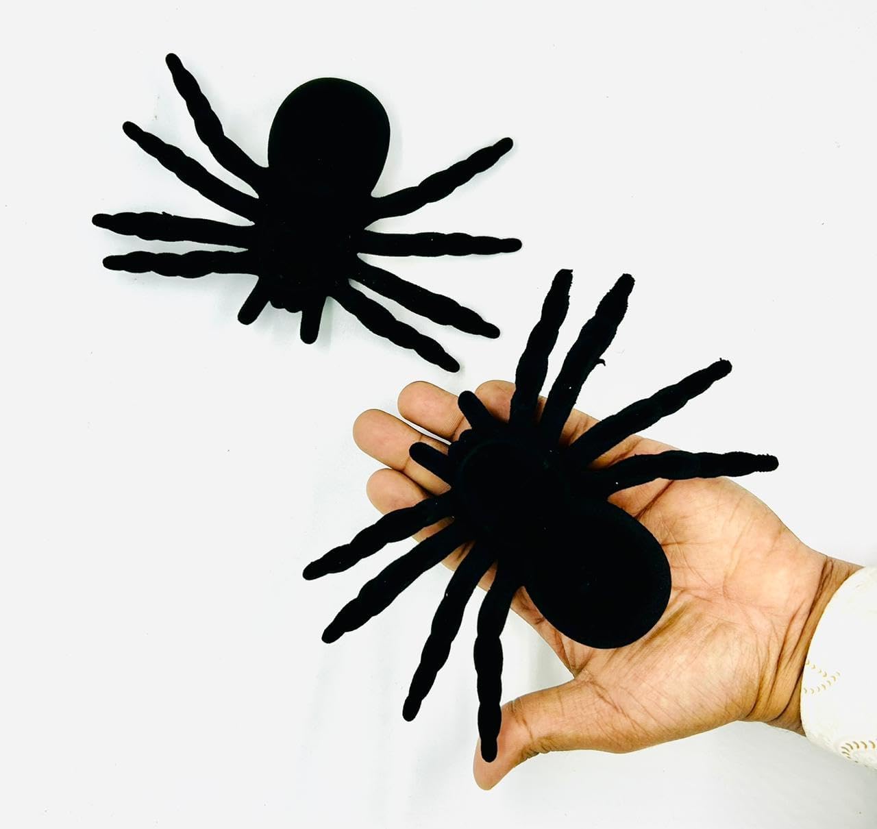 Halloween Black Fake Spiders Pack of 2