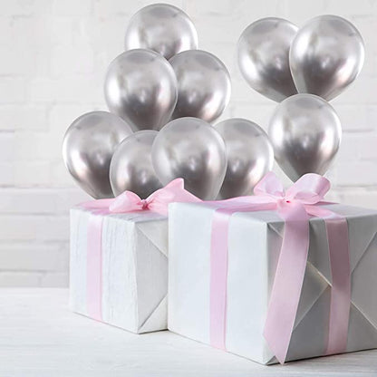 5" Chrome Silver Balloon - 100PC