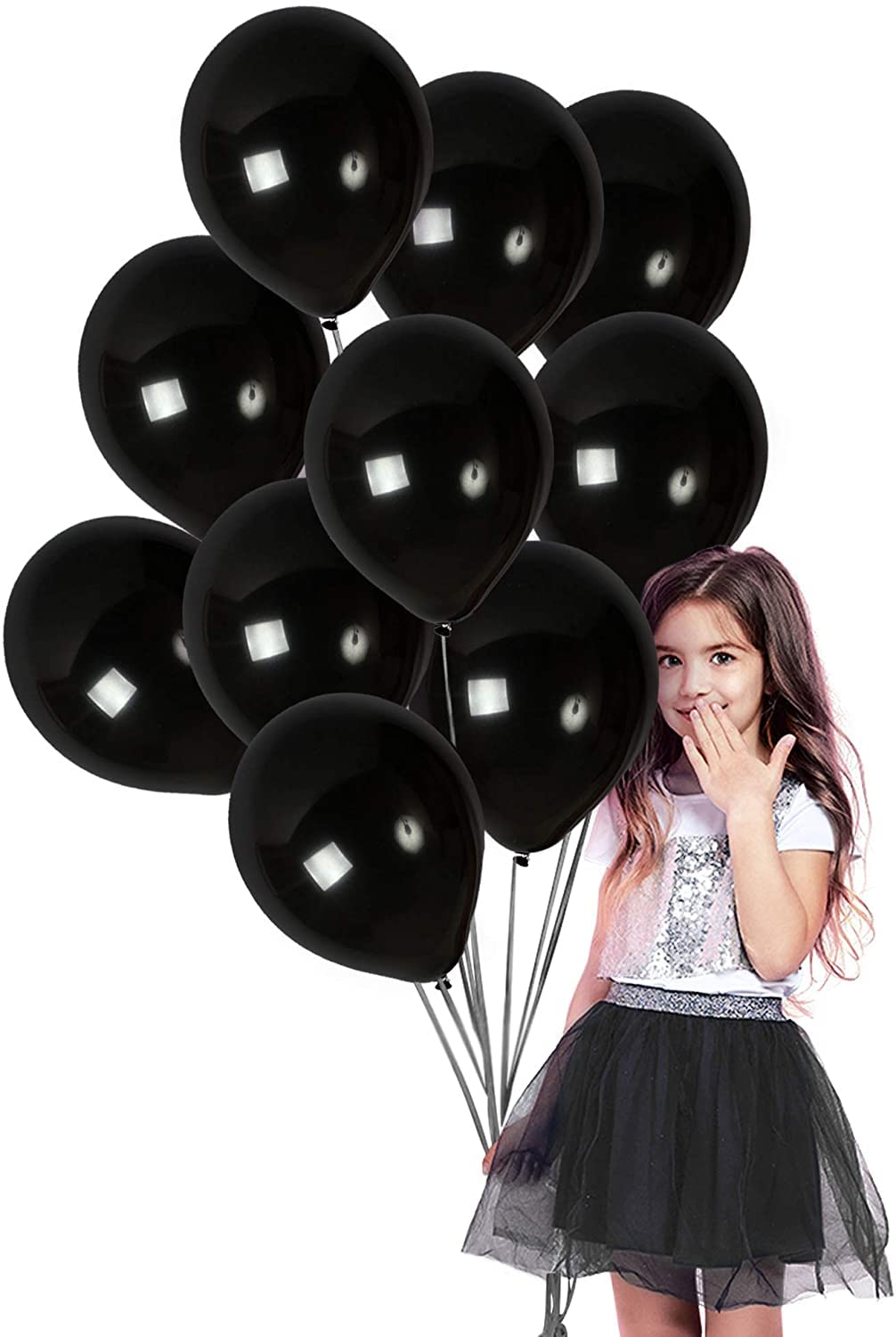 Black Latex Balloons 12"