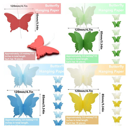 3D Butterfly Multicolor String Decoration