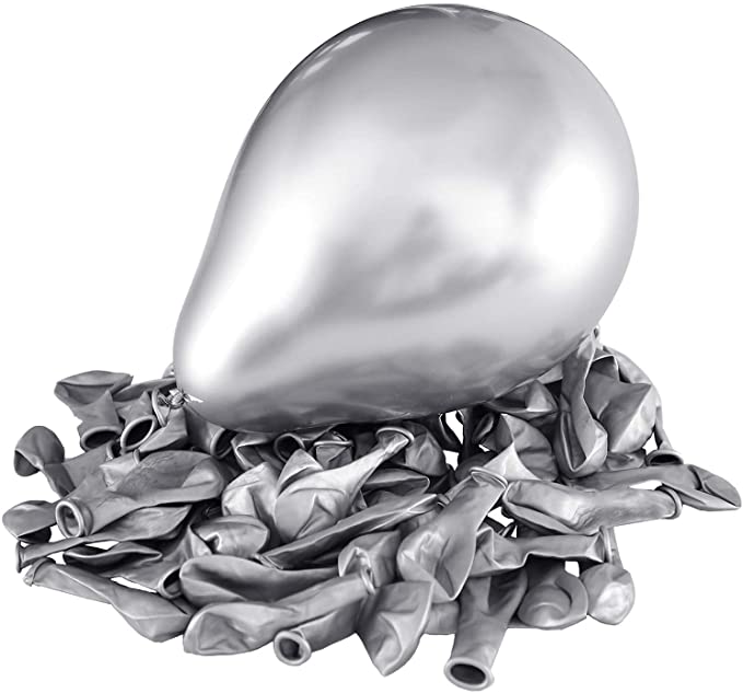 5" Chrome Silver Balloon - 100PC