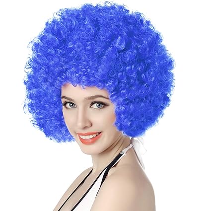 Dense Afro Wigs Blue 80 Grams Party Props for Costume Party