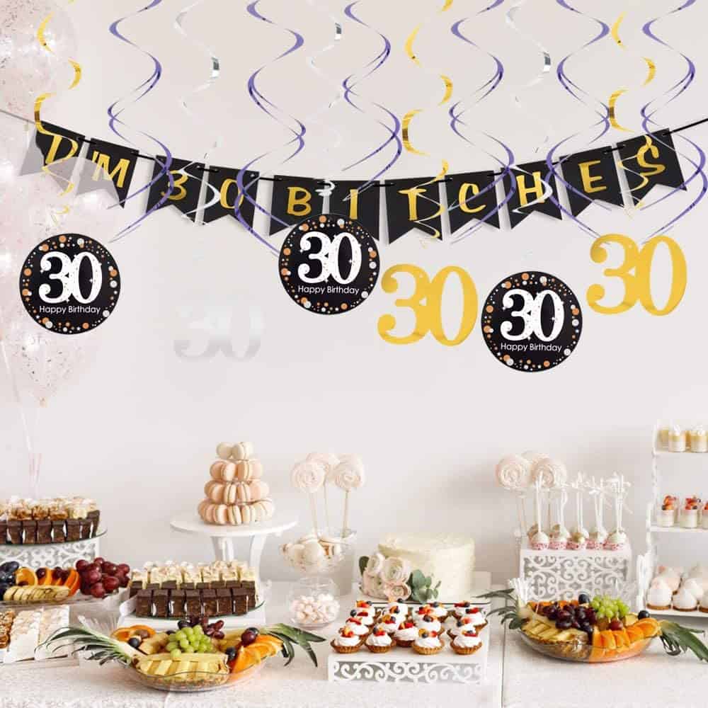 30th Birthday Swirl Decoration - 12PC