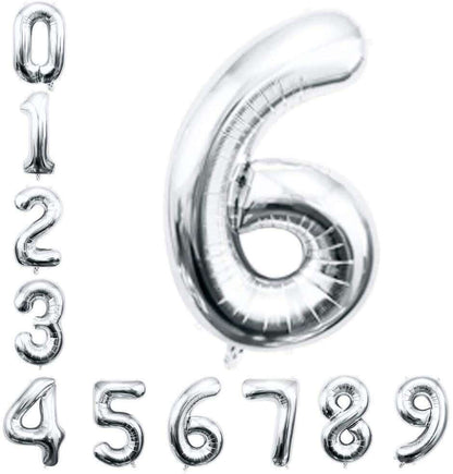 16" Numerical 6 Silver Balloon