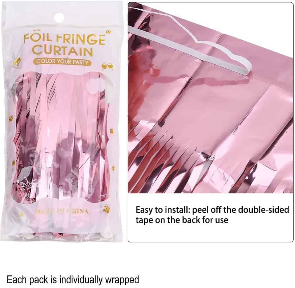 Light Pink Foil Curtain 6FT X 3 FT