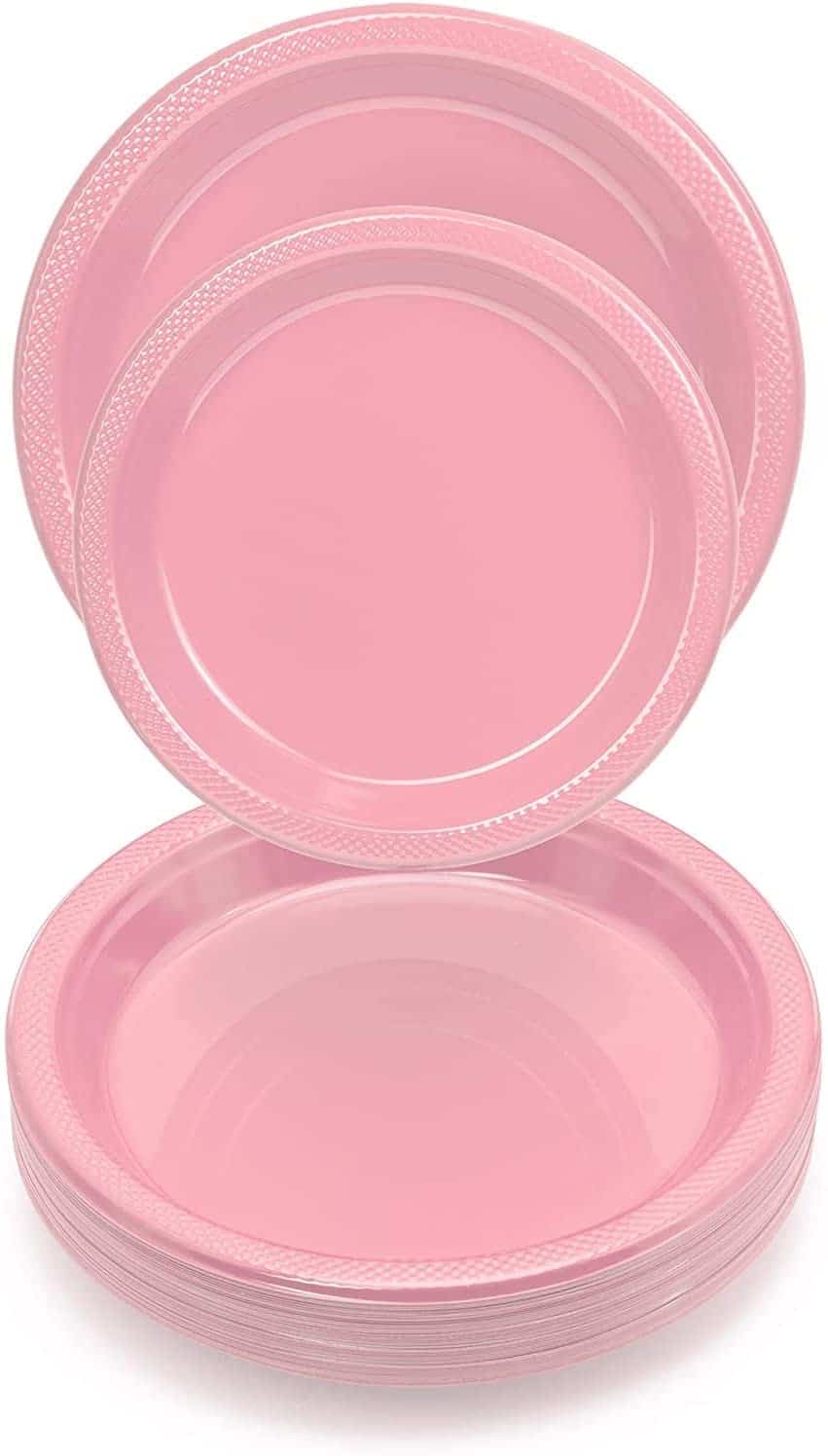 Light Pink Plastic Dessert Plates 7" - 20CT