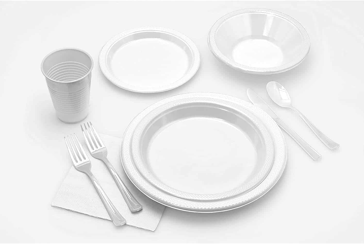 White Plastic Dessert Plates 7" - 20CT