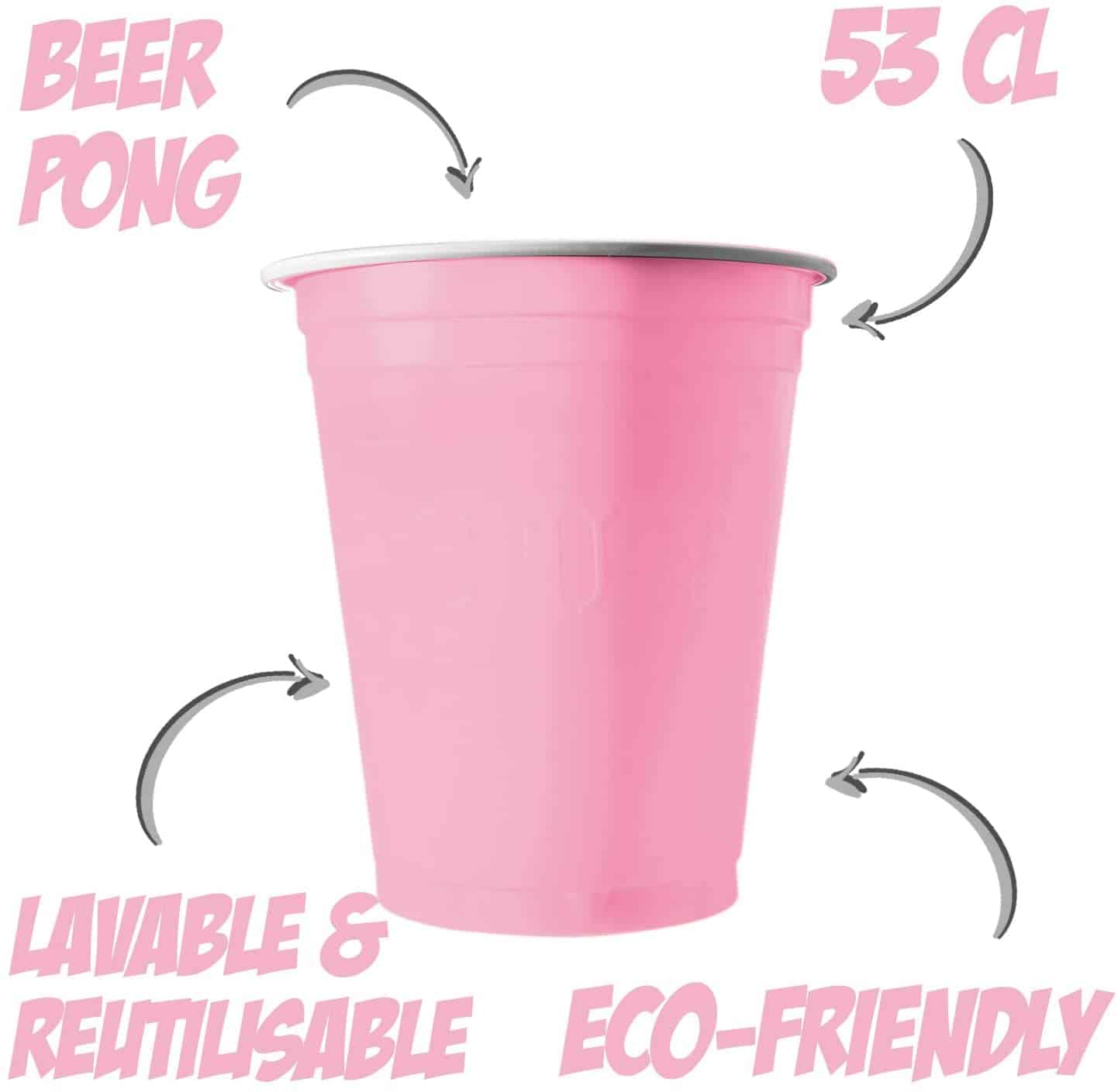 Beer Pong Cups Pink - 20PC