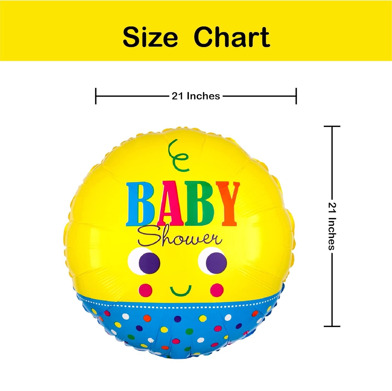 Baby Face Baby Shower Balloons 21" S70-1PC