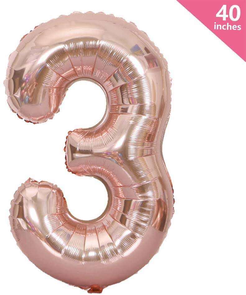 40 Numerical 3 Rose Gold Balloon