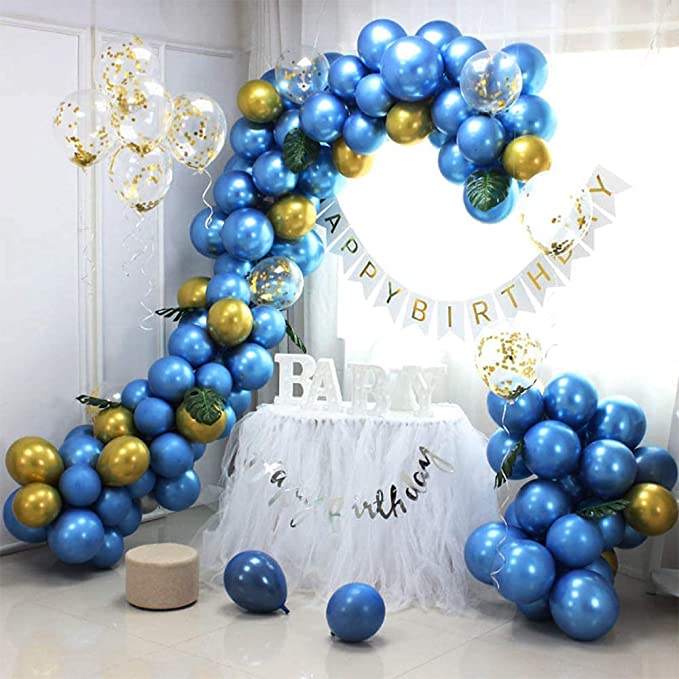 5" Chrome Blue Balloon - 100PC