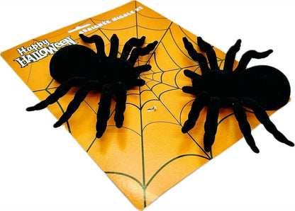 Halloween Black Fake Spiders Pack of 2