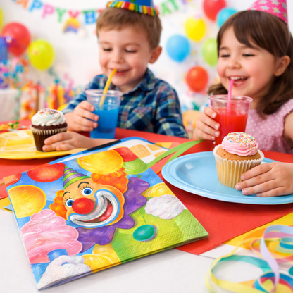 CIRCUS PARTY BEVERAGE NAPKINS - 16CT
