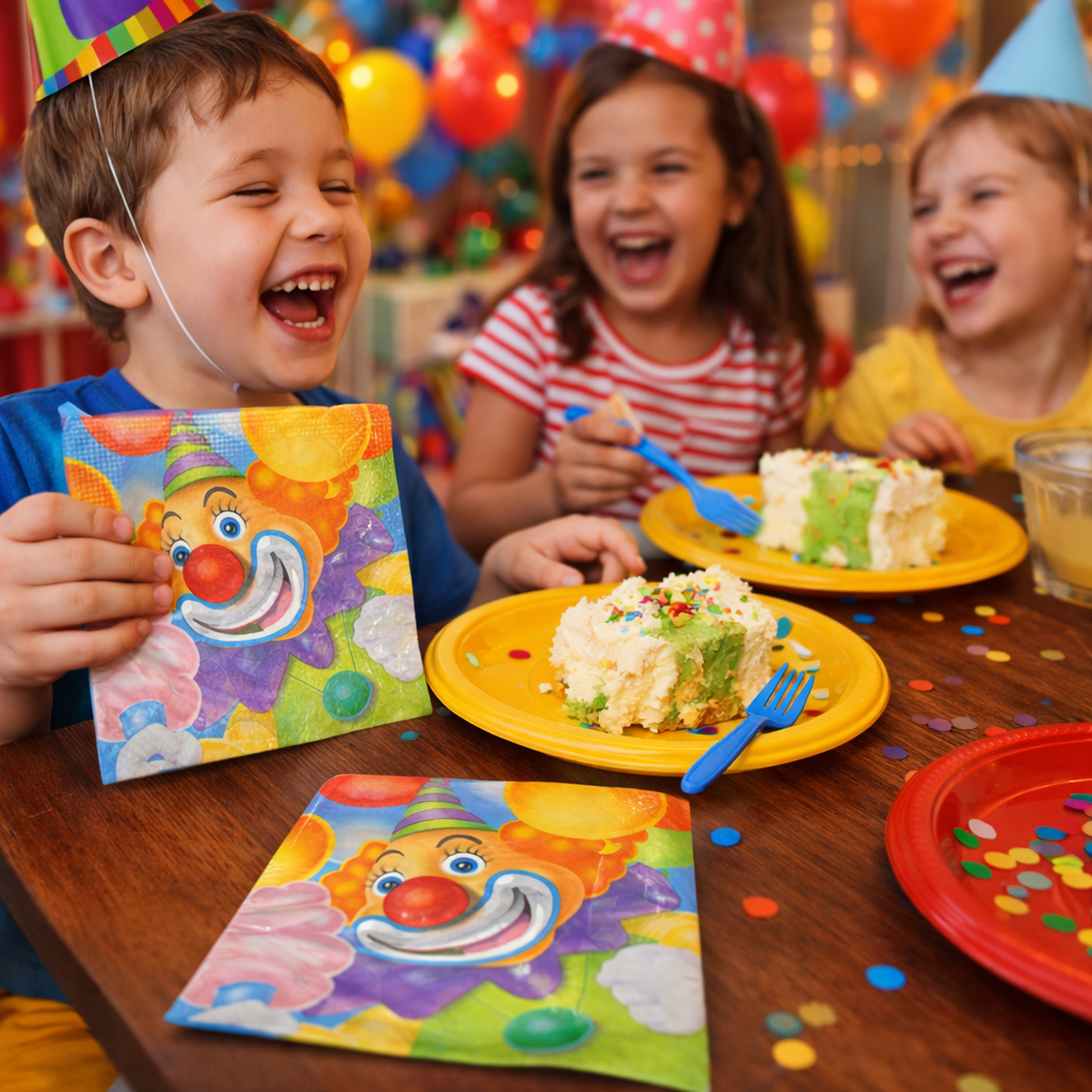 CIRCUS PARTY BEVERAGE NAPKINS - 16CT