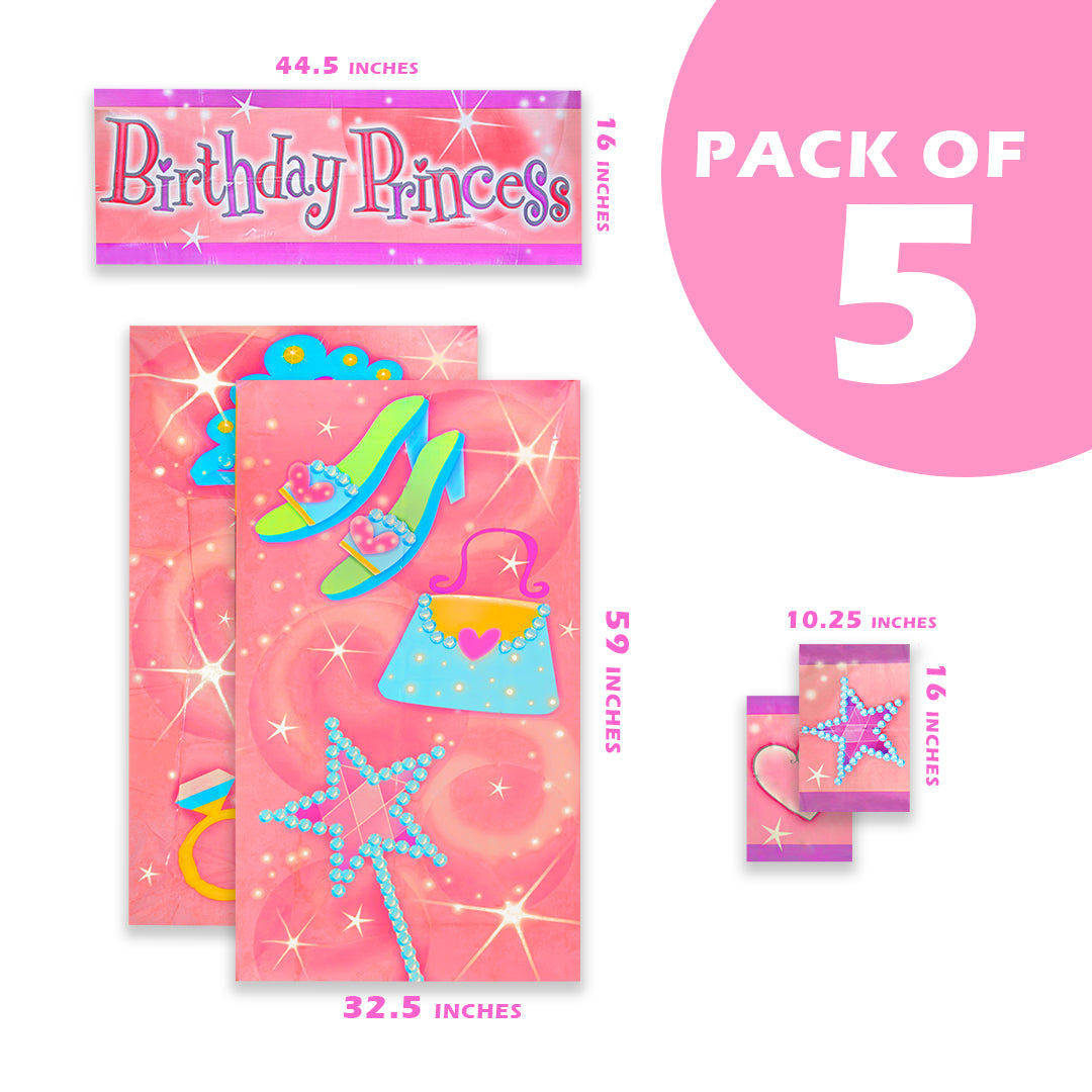 Happy Birthday Princess Scene Setter Set for Wall Decor -  5 PC