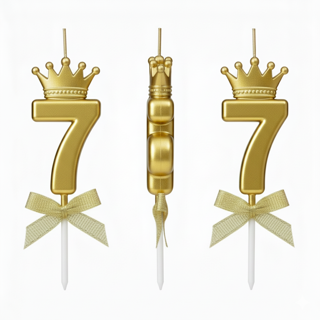 Golden Crown Numerical Candle No. 7