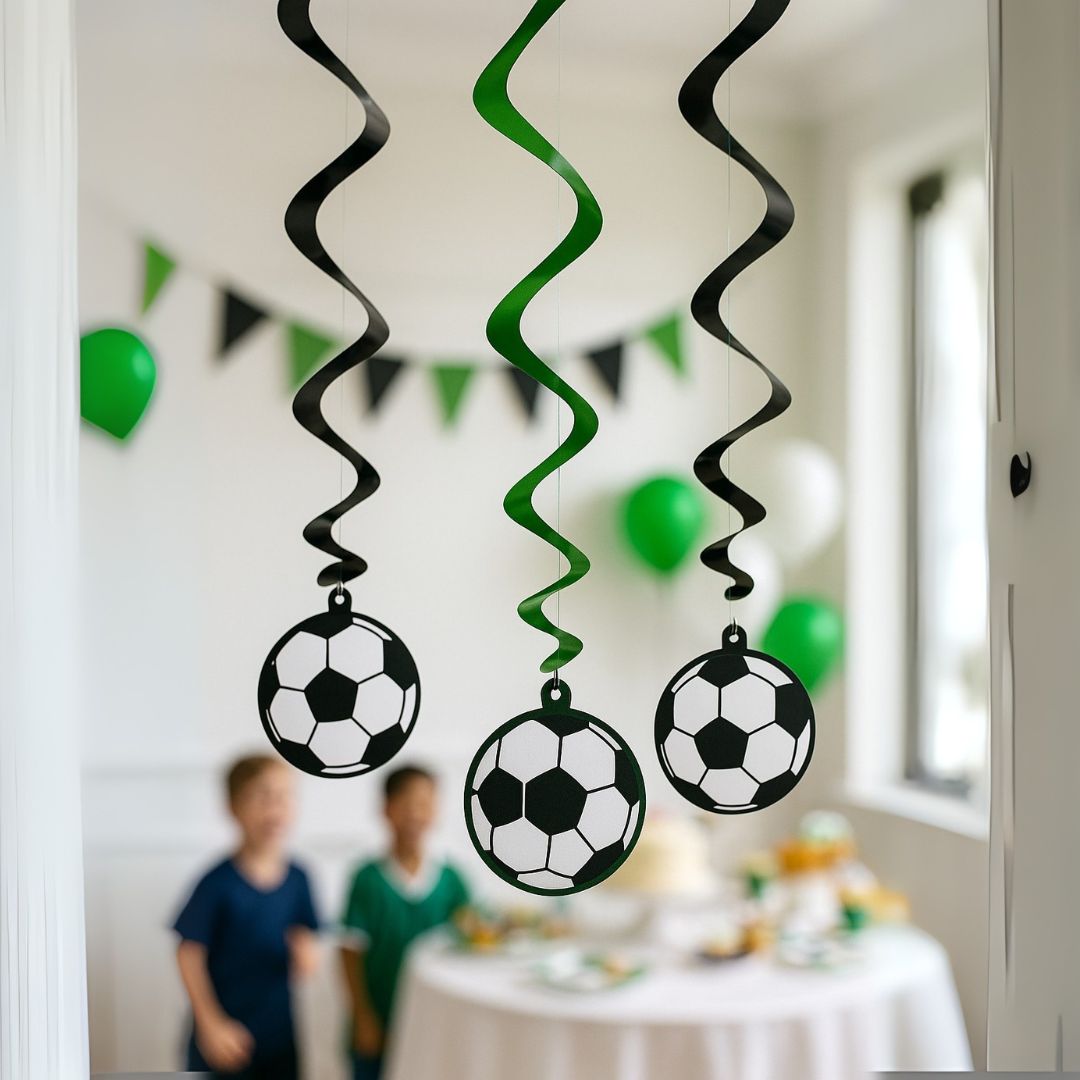Soccer Swril Decoration - 6PC