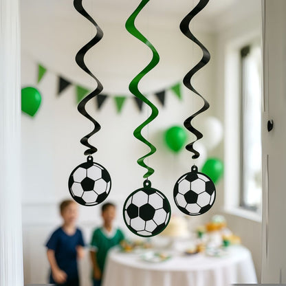 Soccer Swril Decoration - 6PC