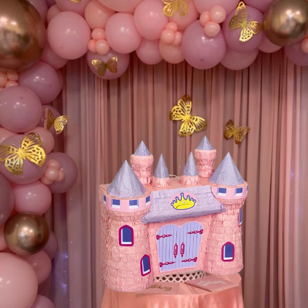 3D Castle Shaped Pink Princess Cake Pinata