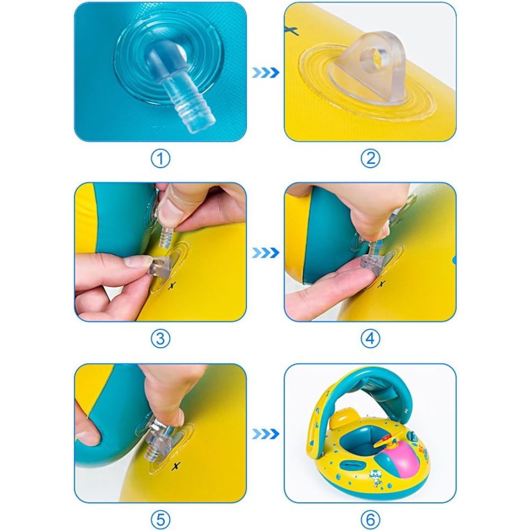 Inflatable Cars Pool Float with Canopy for Kids - 1PC