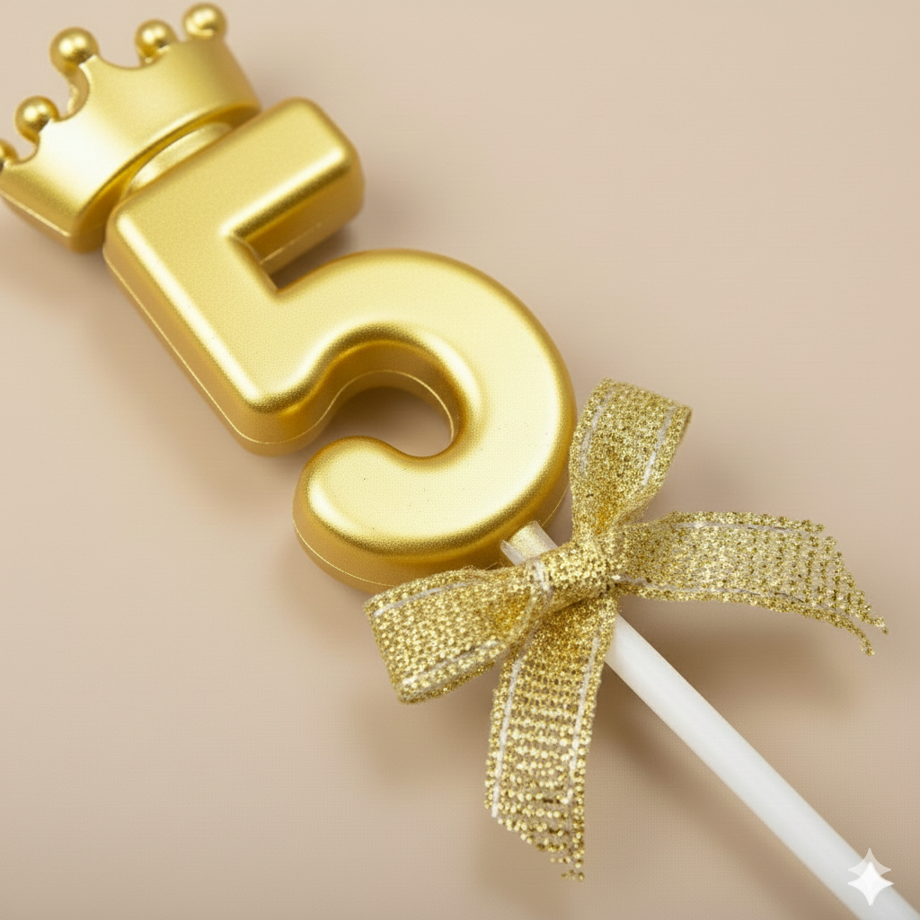 Golden Crown Numerical Candle No. 5