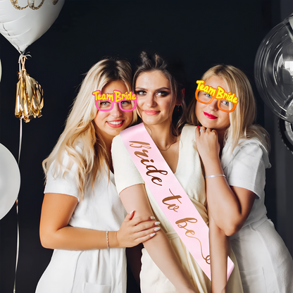 Bride To Be Sash & Team Bride Sunglasses Set – 7 Pieces