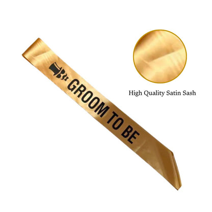 Groom To Be Sash Black &amp; Gold