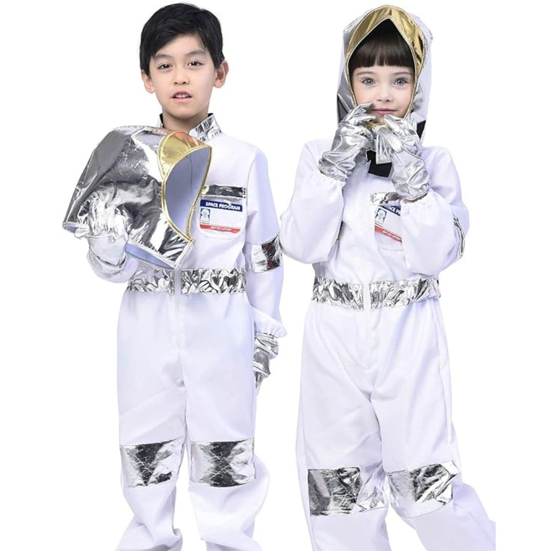 Astronaut White Jumpsuit Costume - Size - L - Age 7 to 9