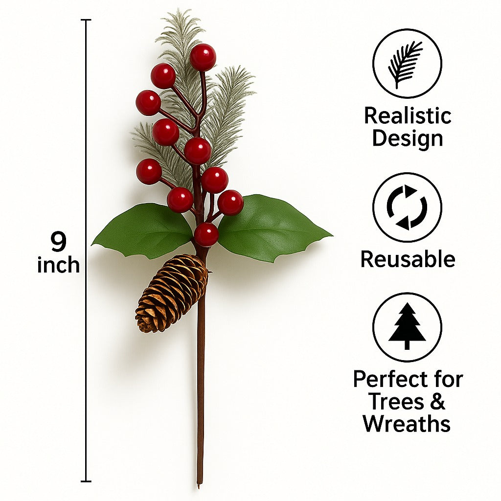 Pine Snow Leaves with Cherry & Tree Inserts - 2PC