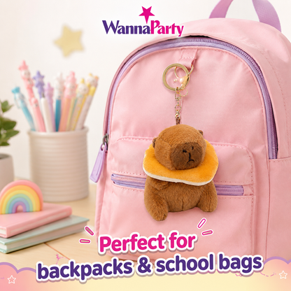 Capybara Neck Pillow Plushy Brown Key Chain - 1PC