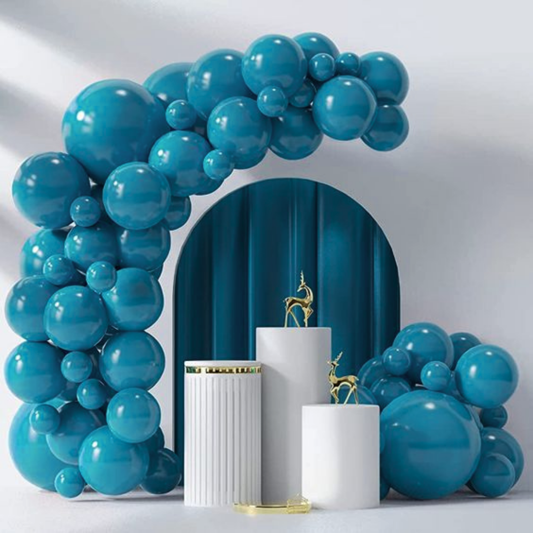 12" Peacock Blue Latex Balloons - 10PC