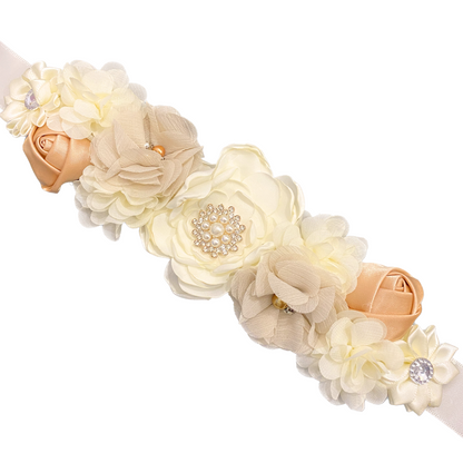 Floral Wasit Belt in Peach/White Color for Mother To Be or Bride To Be - 1PC