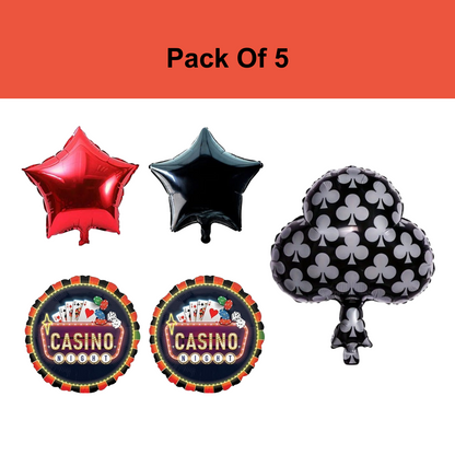 Black Club Card Party Balloon -5Pc