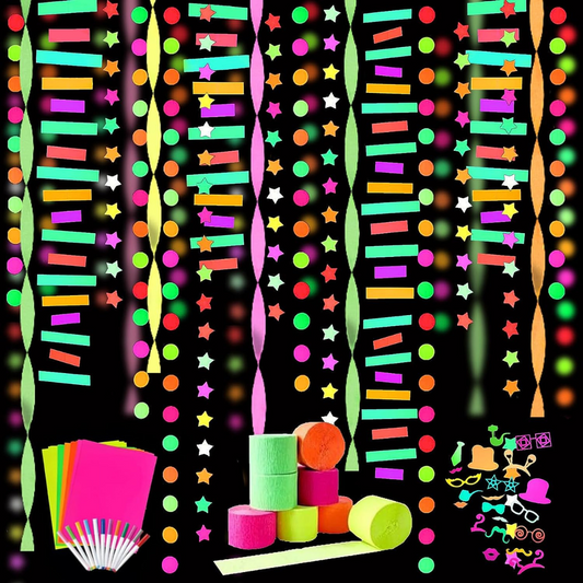 UV Glow Stripe Garland - Glow in The Dark - Over 5