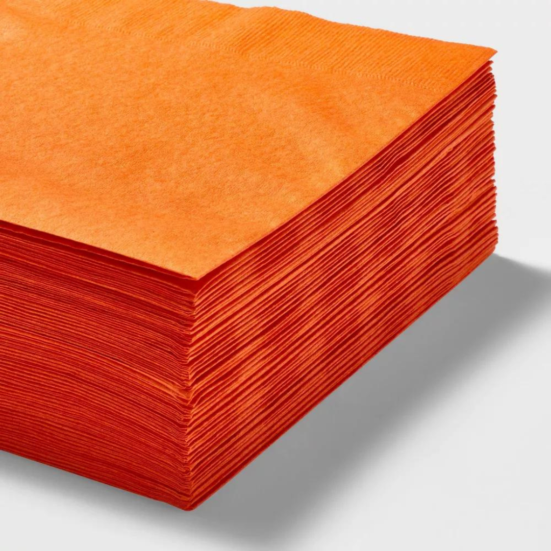 Disposable Orange Paper Napkins for Dinner - 50PC